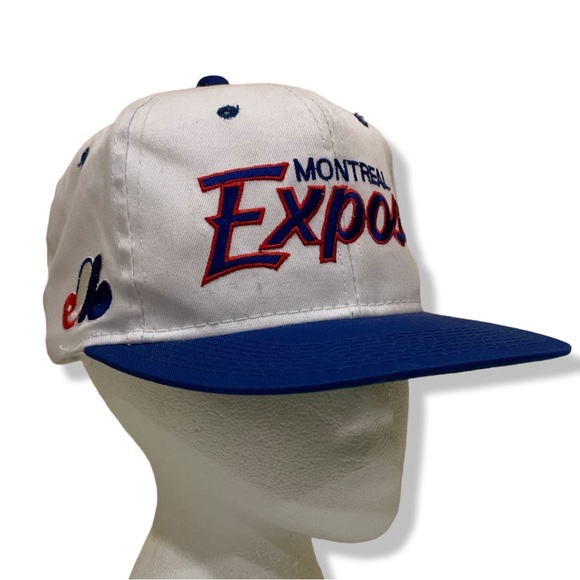 Rare Vintage 90s Sports Specialties Montreal Expos Script SnapBack Hat - Picture 2 of 5
